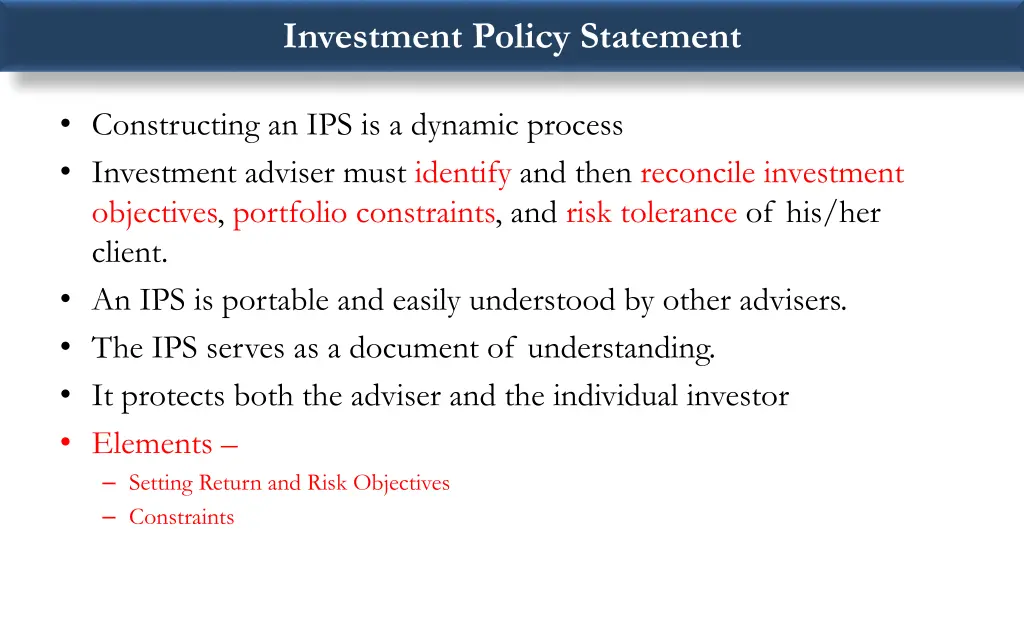 investment policy statement 1