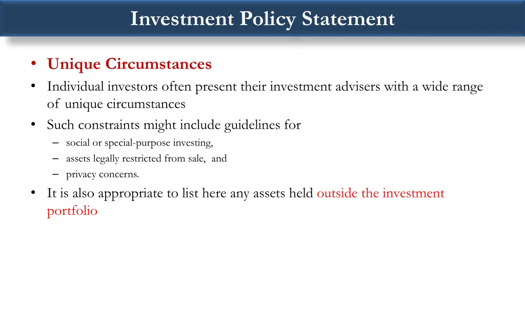 investment policy statement 10