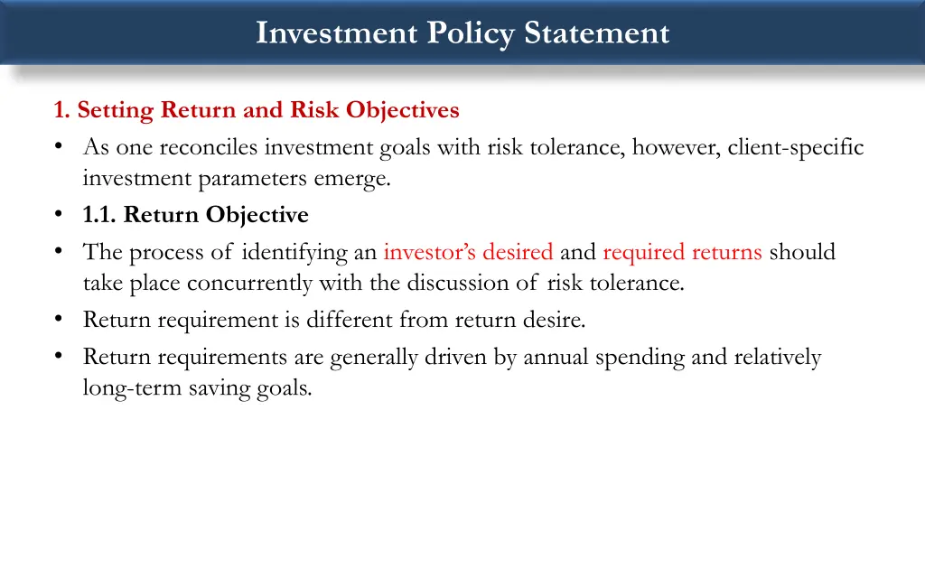 investment policy statement 2