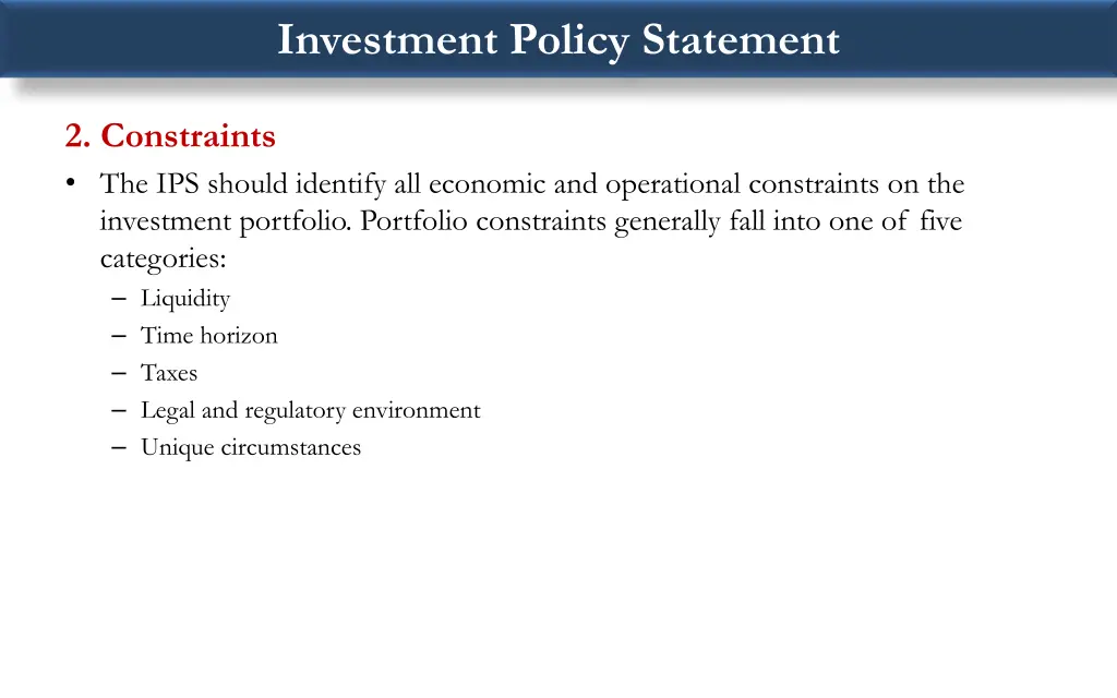 investment policy statement 6