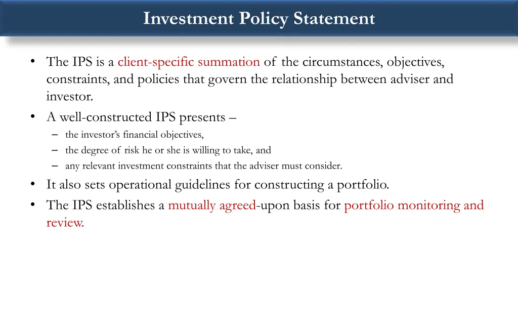 investment policy statement