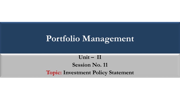 portfolio management