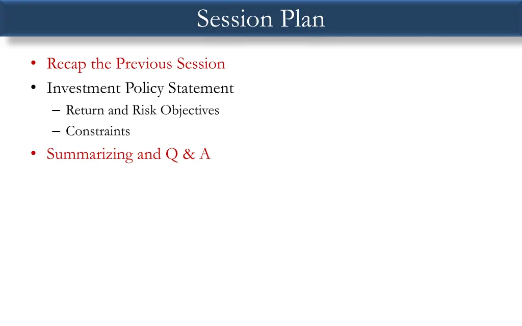 session plan