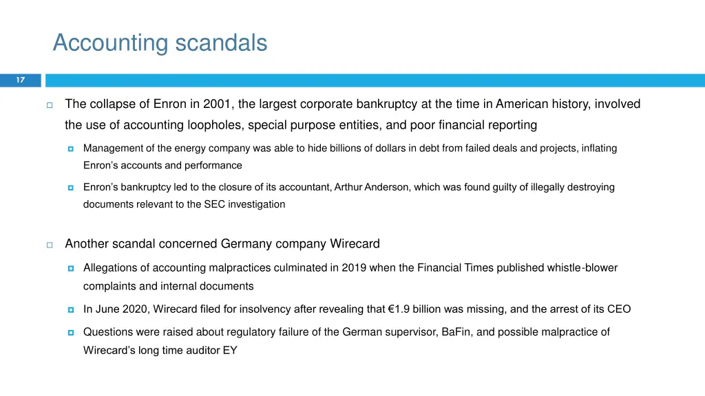 accounting scandals