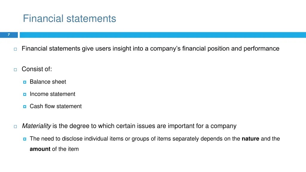 financial statements