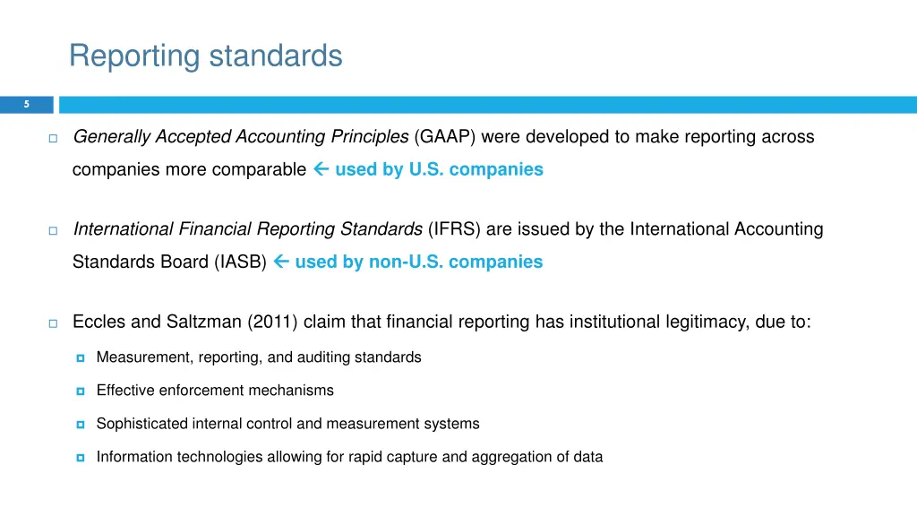 reporting standards