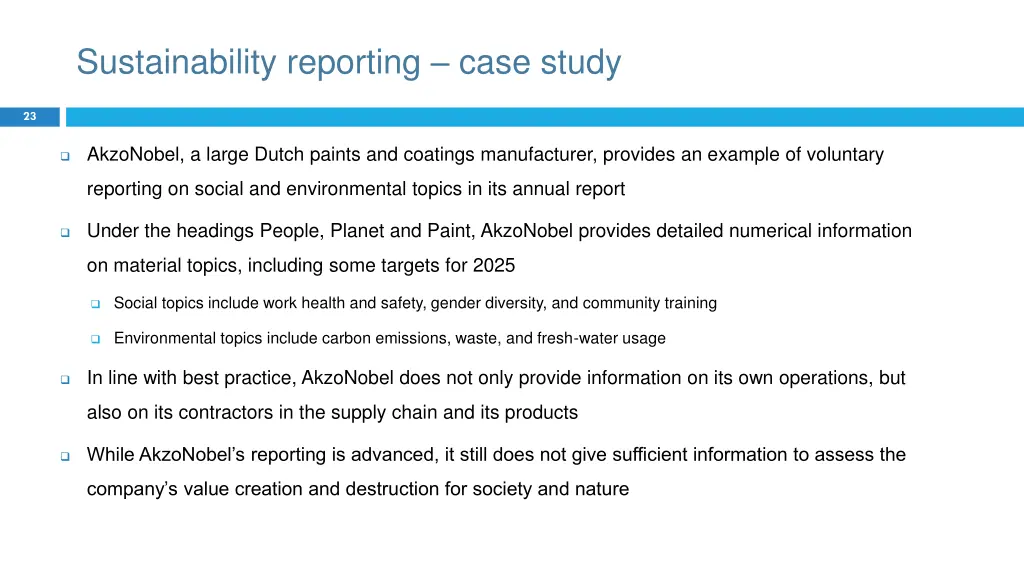 sustainability reporting case study