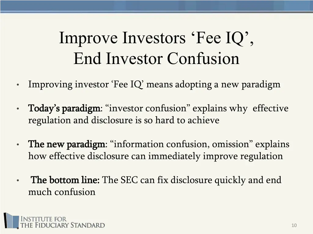 improve investors fee iq end investor confusion 1