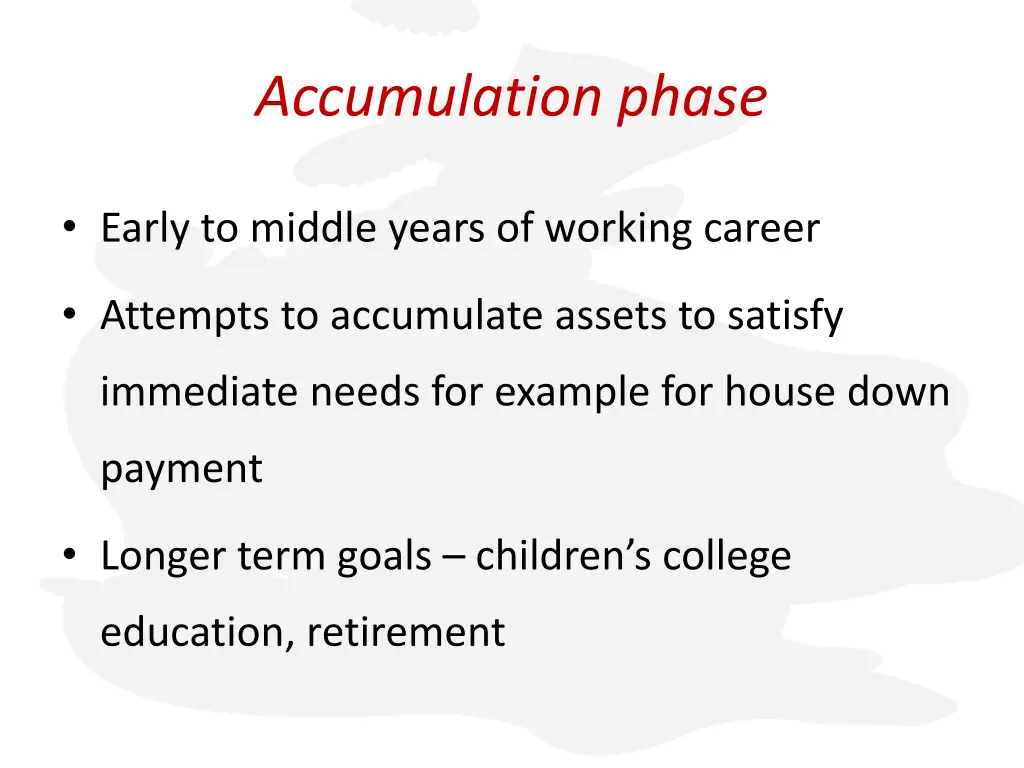 accumulation phase