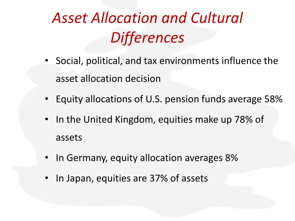 asset allocation and cultural differences