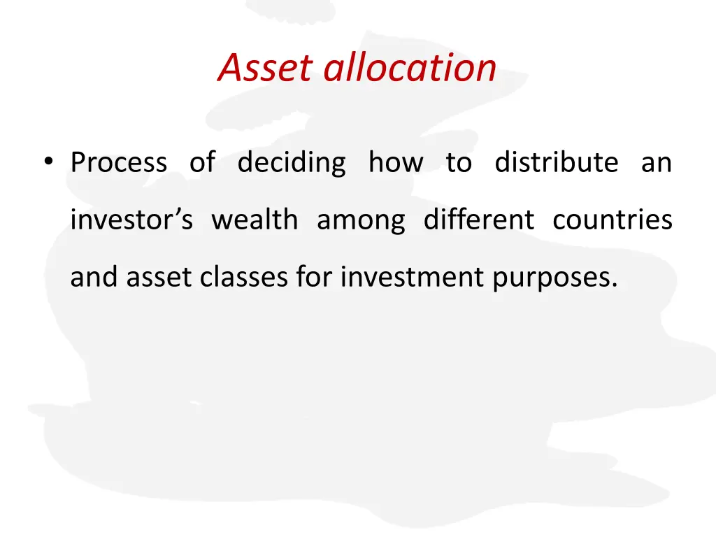 asset allocation