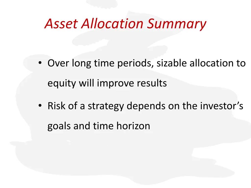 asset allocation summary 1