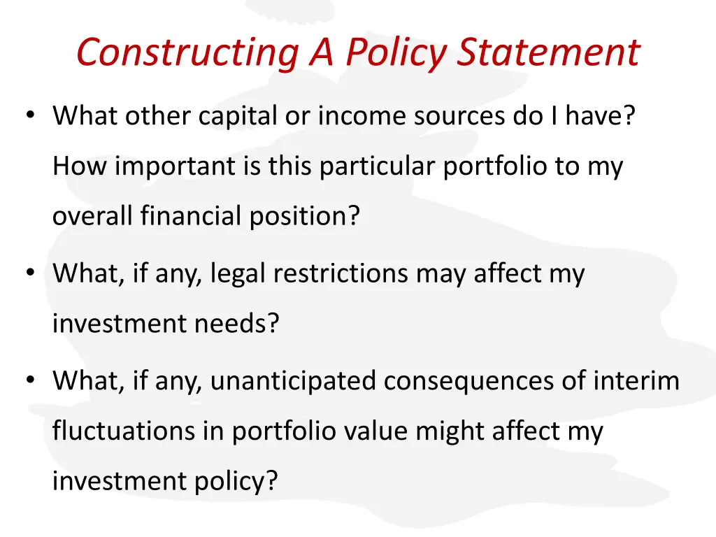 constructing a policy statement 1