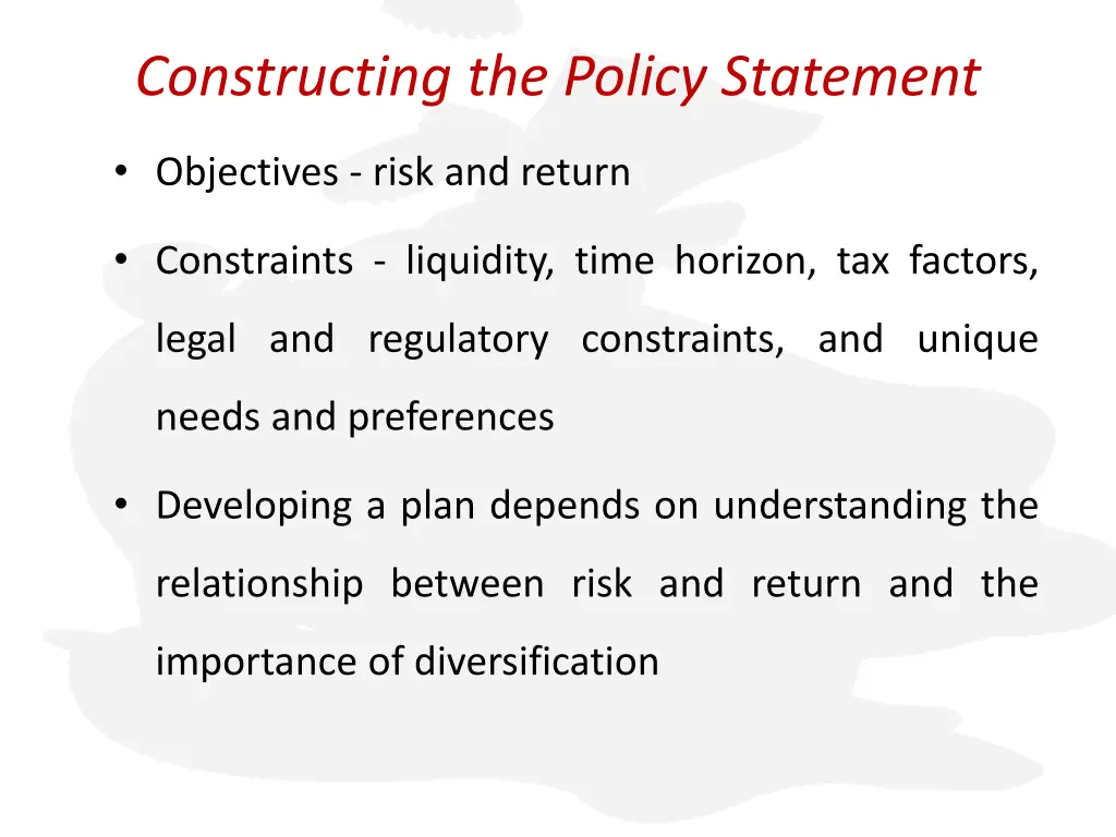 constructing the policy statement