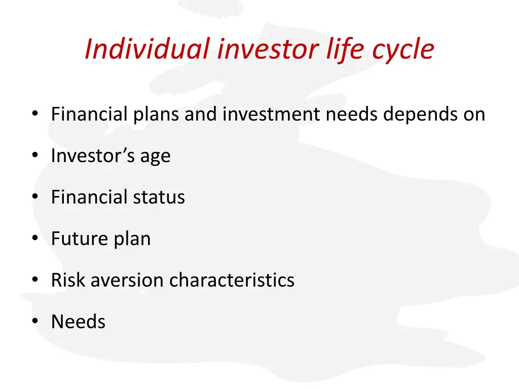 individual investor life cycle