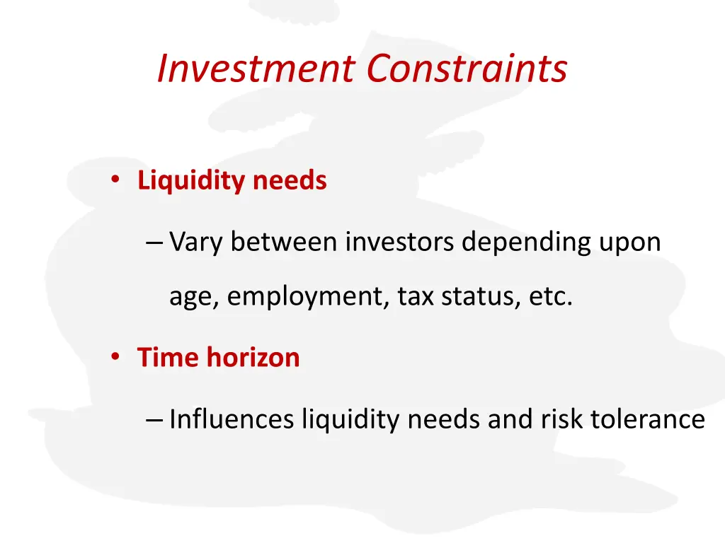 investment constraints