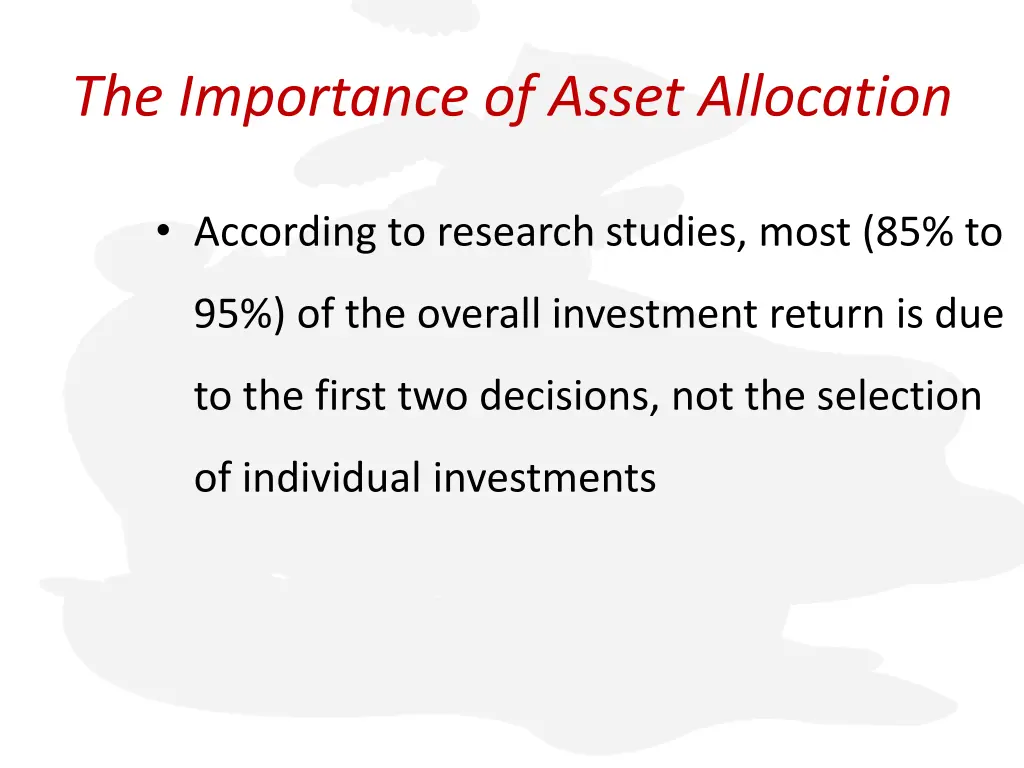 the importance of asset allocation