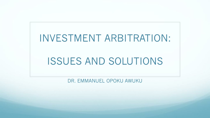 investment arbitration