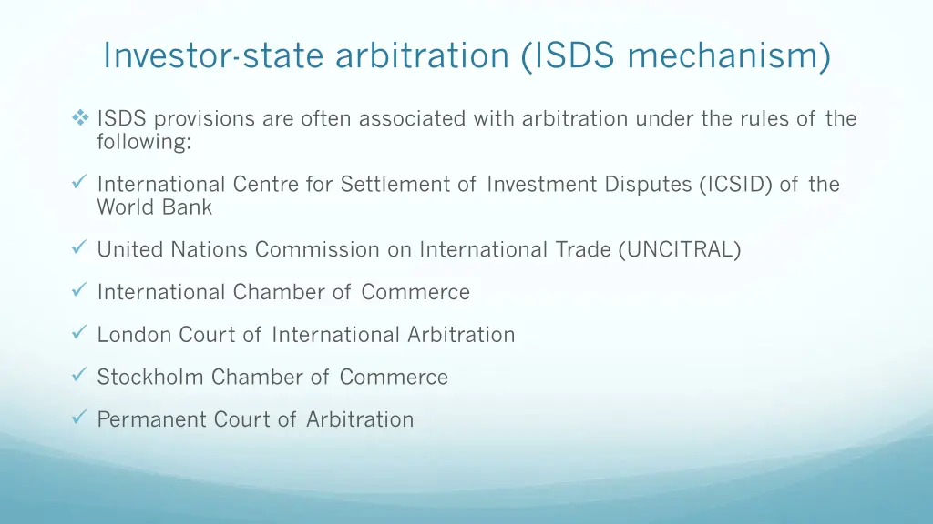 investor state arbitration isds mechanism 1