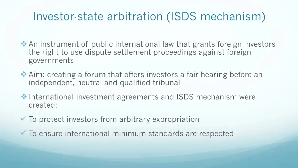 investor state arbitration isds mechanism