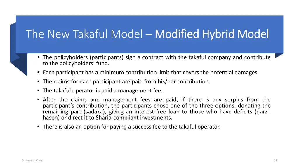 the new takaful model modified