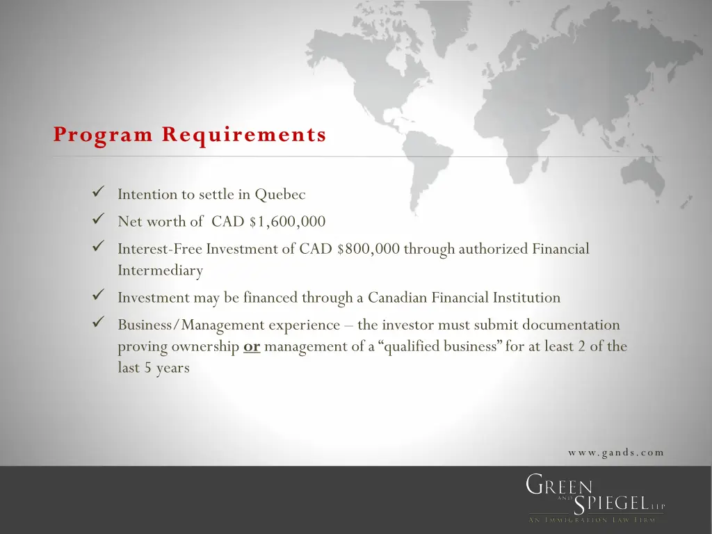 program requirements