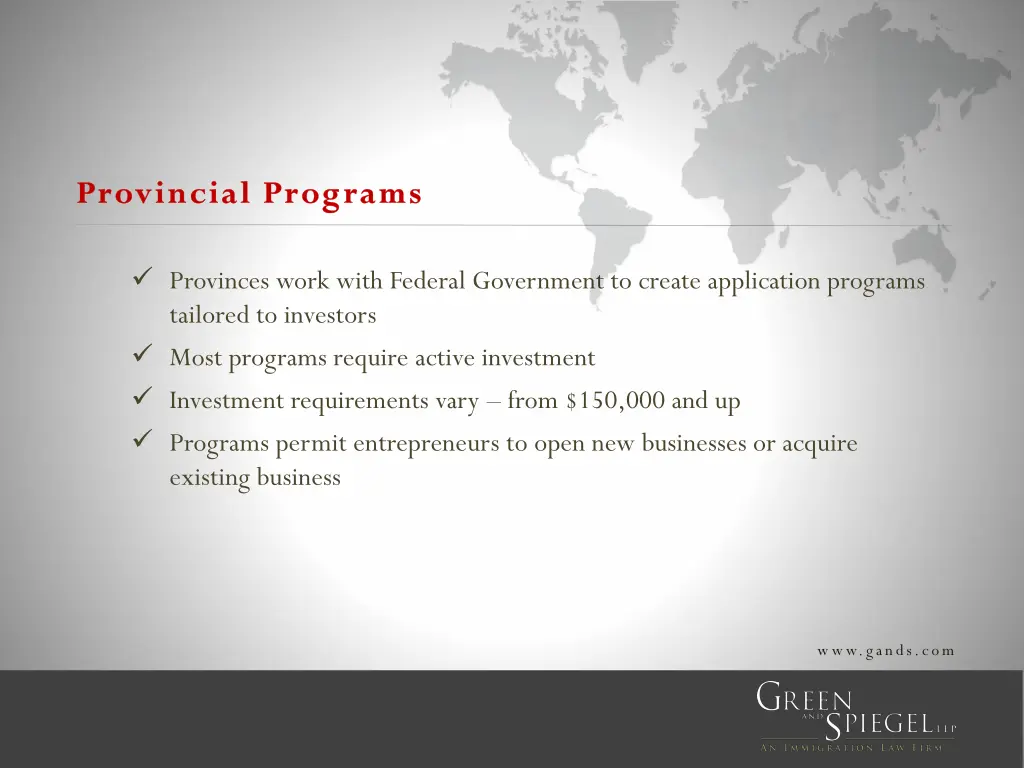 provincial programs