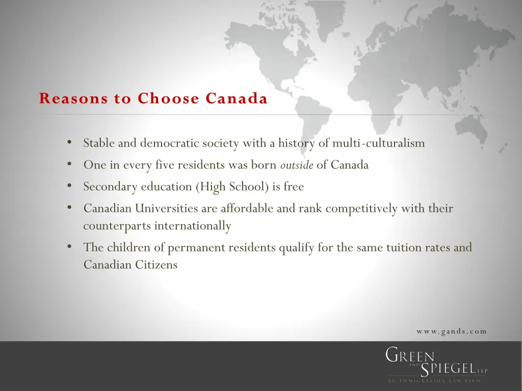 reasons to choose canada