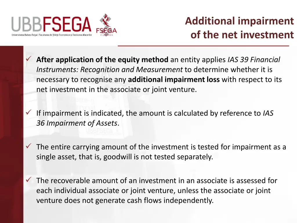 additional impairment of the net investment