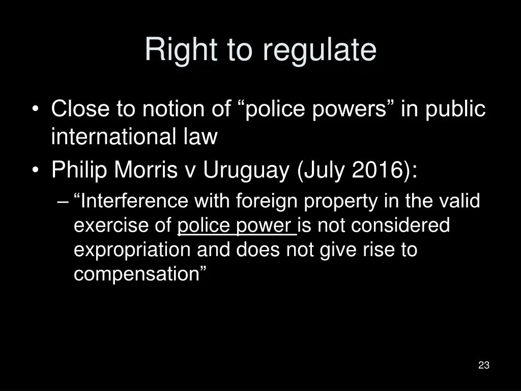 right to regulate