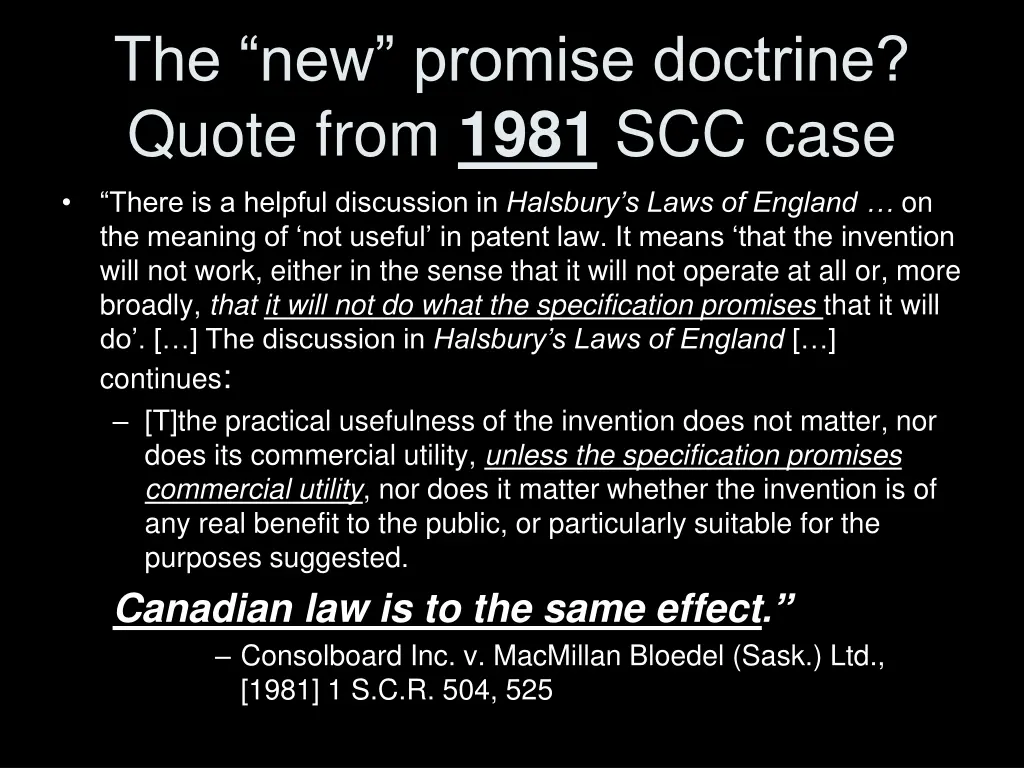 the new promise doctrine quote from 1981 scc case