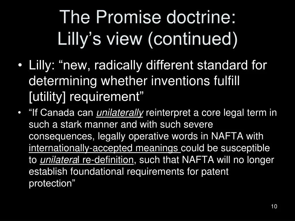 the promise doctrine lilly s view continued