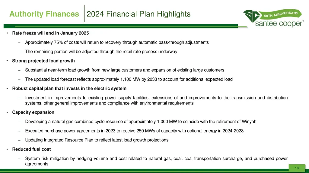 2024 financial plan highlights