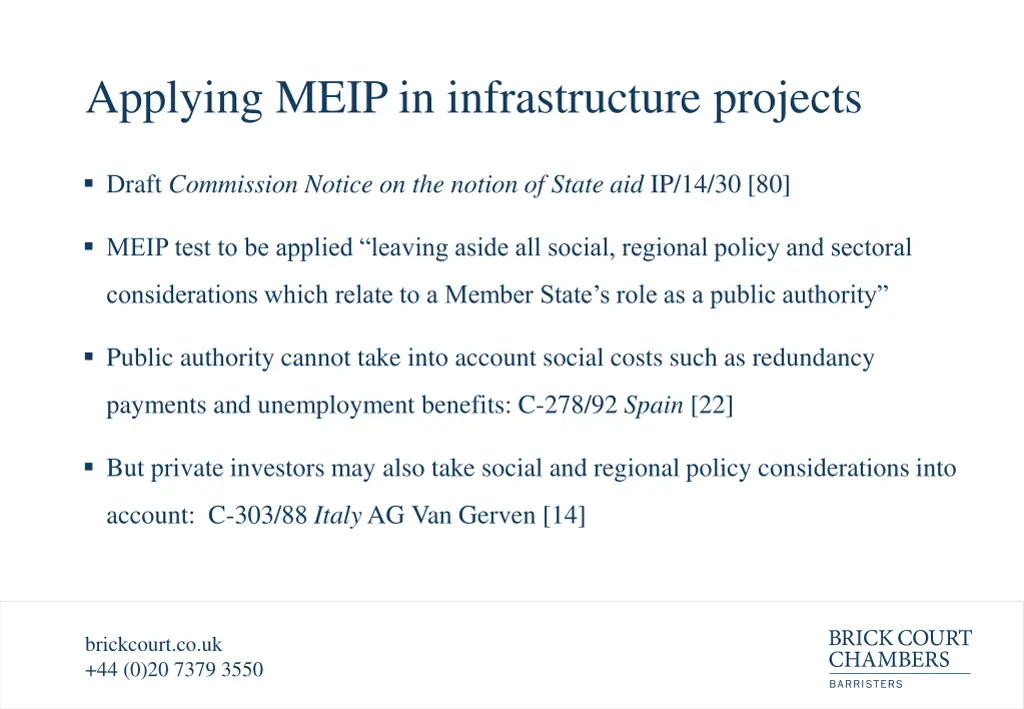 applying meip in infrastructure projects 1