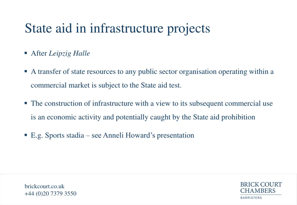 state aid in infrastructure projects 1