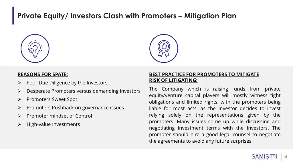 private equity investors clash with promoters