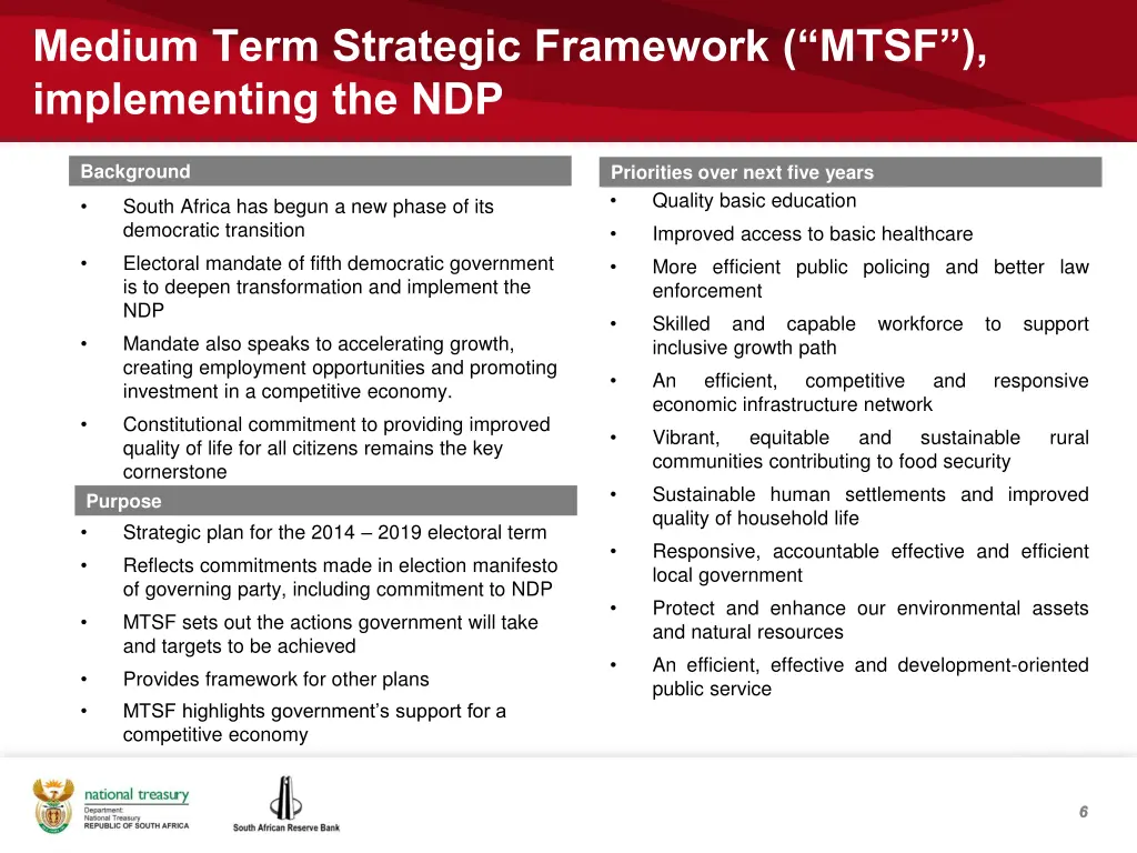 medium term strategic framework mtsf implementing