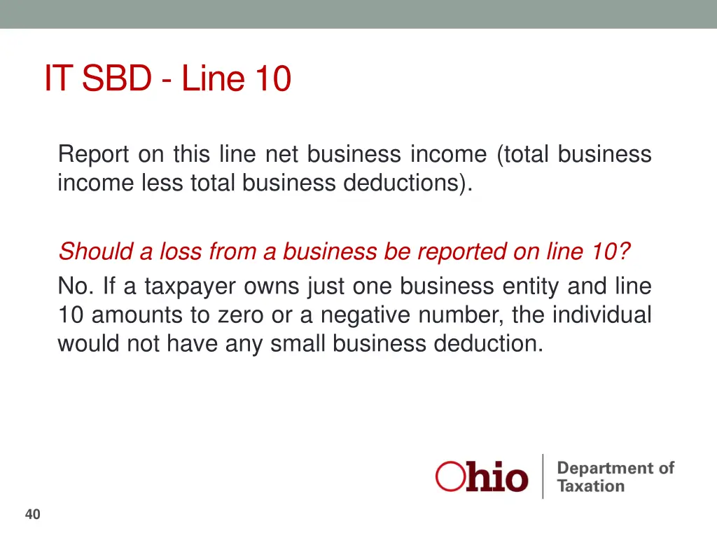 it sbd line 10