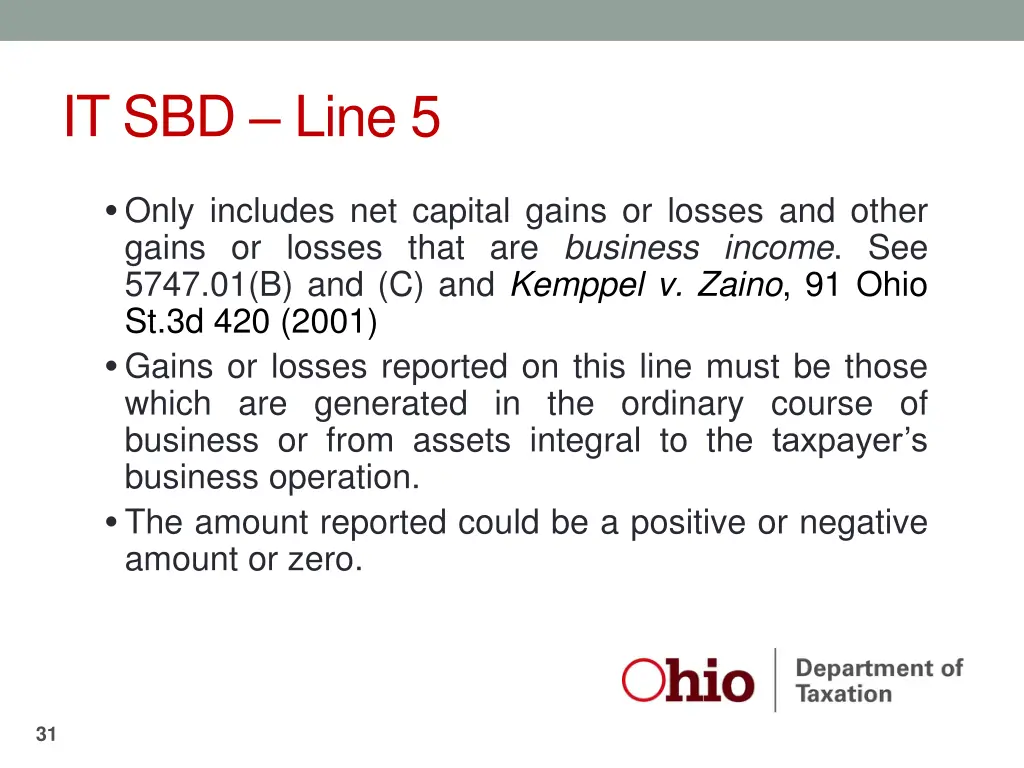 it sbd line 5