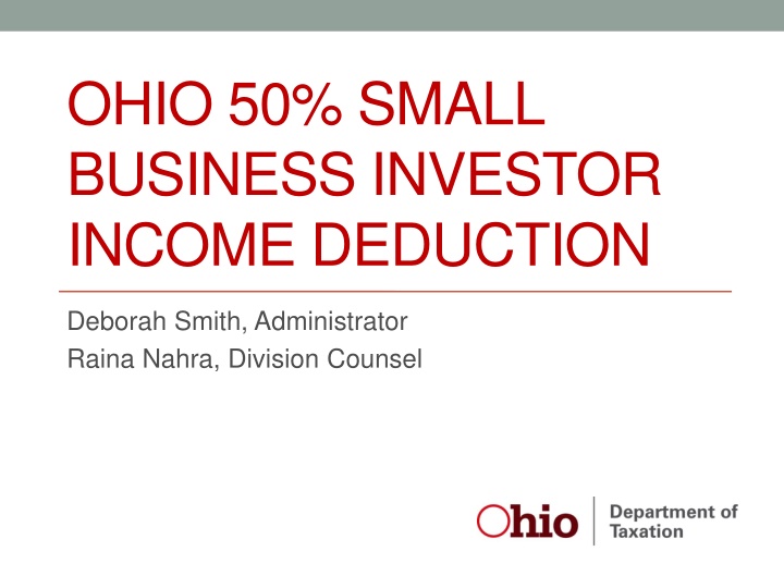 ohio 50 small business investor income deduction