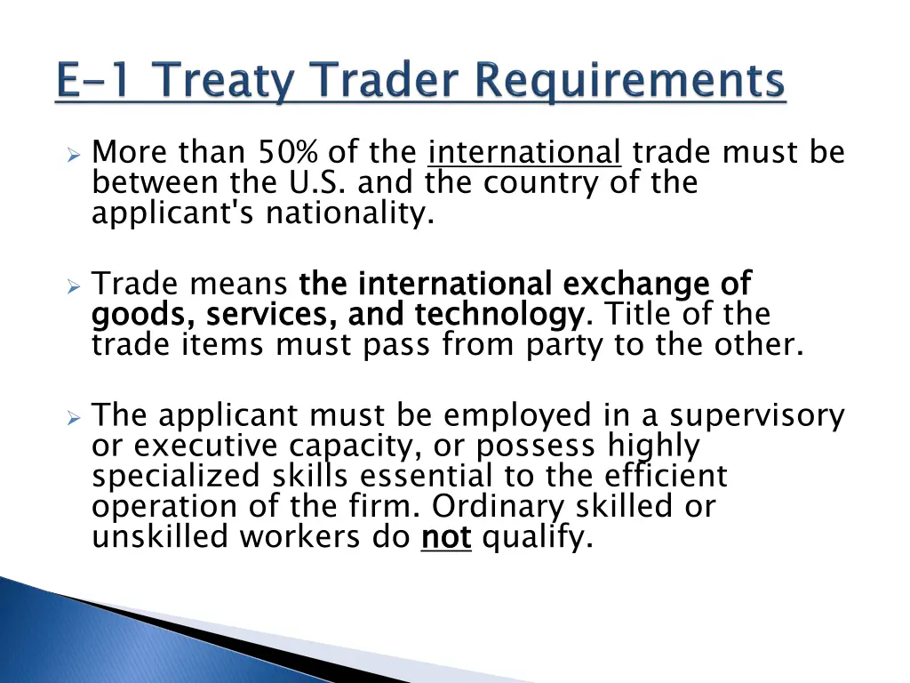 more than 50 of the international trade must