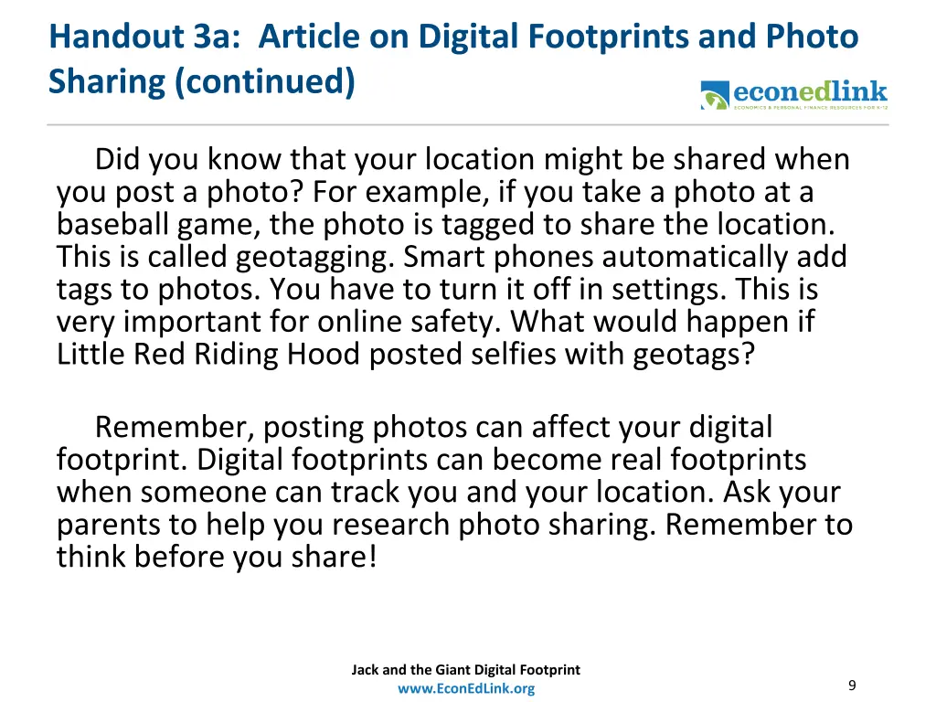 handout 3a article on digital footprints 1