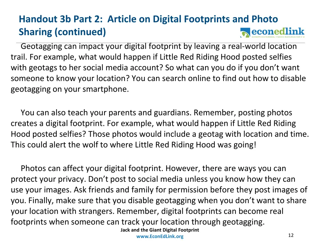 handout 3b part 2 article on digital footprints