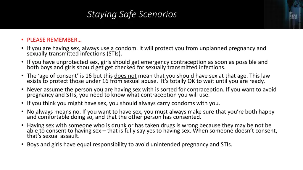 staying safe scenarios 1