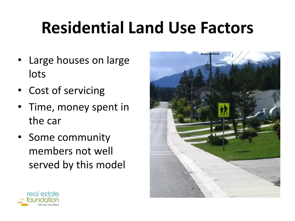 residential land use factors