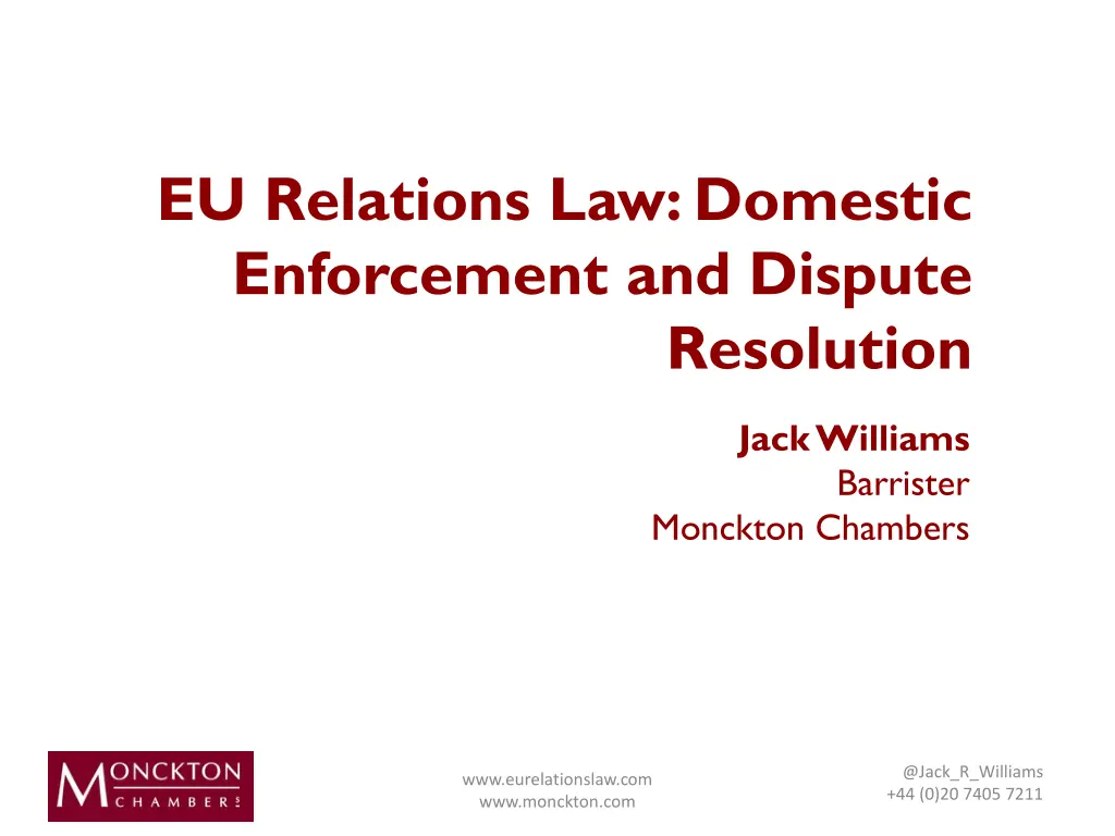 eu relations law domestic enforcement and dispute 1