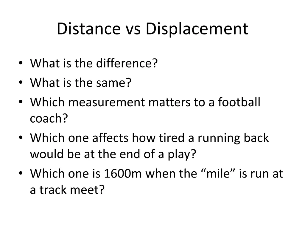 distance vs displacement