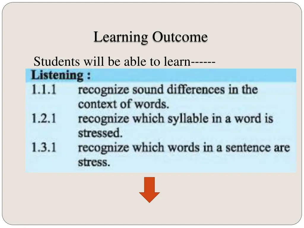 learning outcome