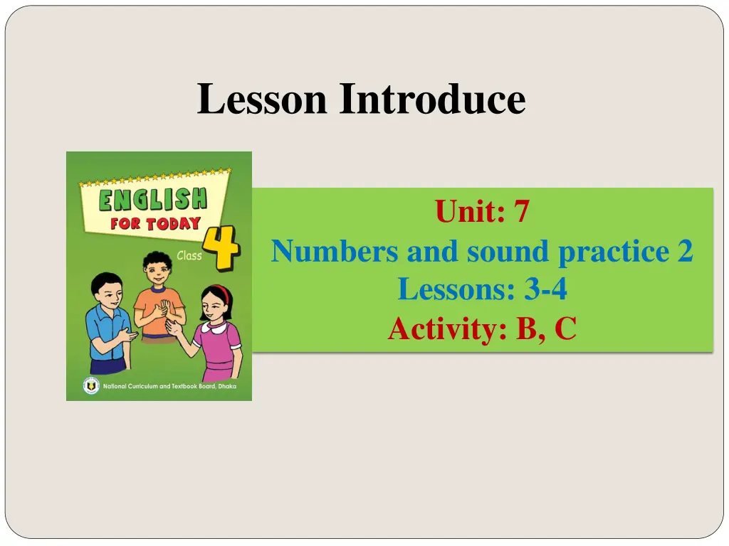 lesson introduce