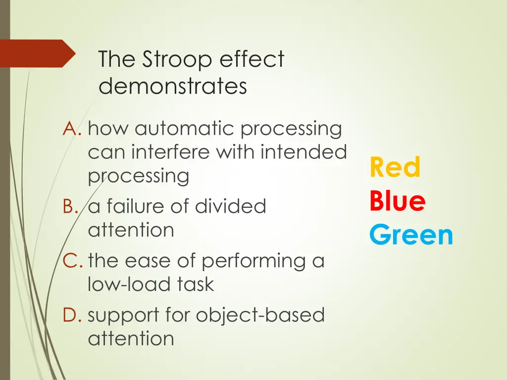 the stroop effect demonstrates